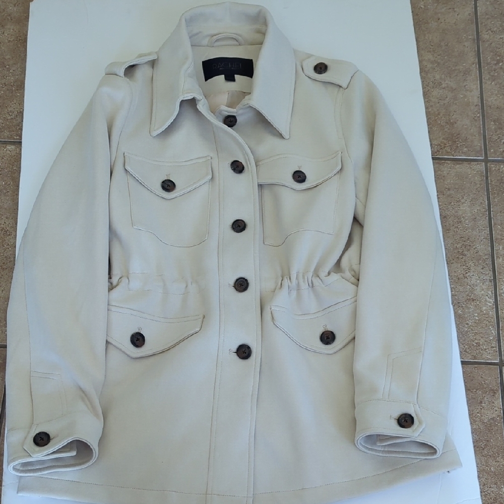 RACHEL Rachel Roy Cream Utility Jacket with Epaulettes